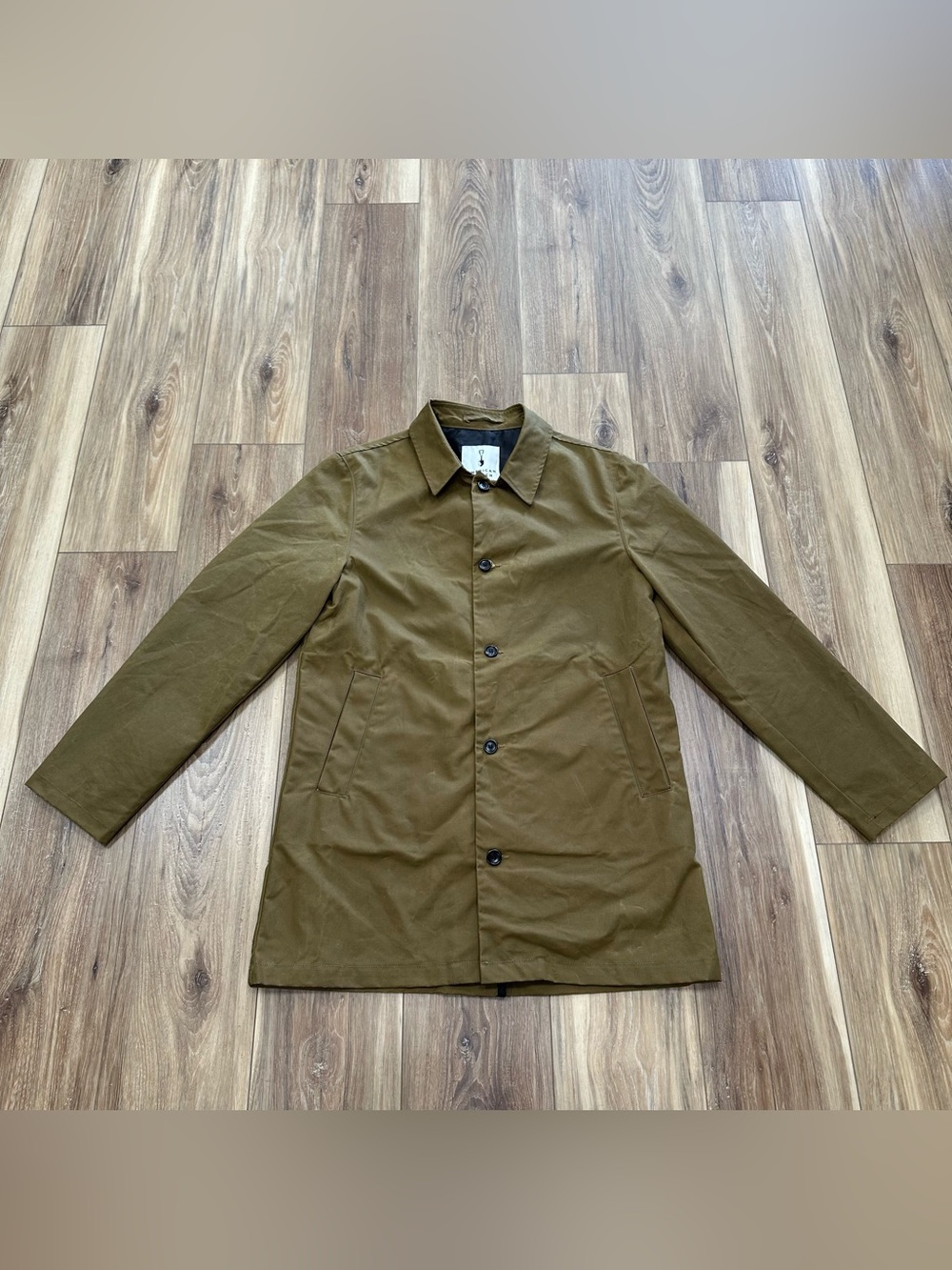 American Trench Made In USA Waxed Cotton Jacket, Brown, Medium